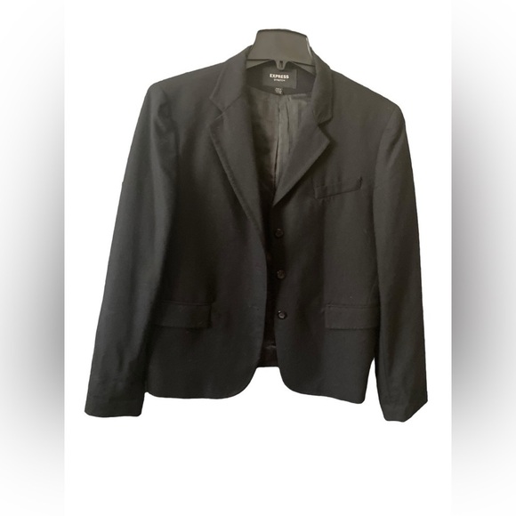 Jackets & Blazers - Women's Express Stretch Black Blazer Suit Jacket Business Office Casual Size13